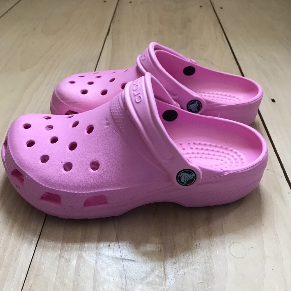 Pink crocs